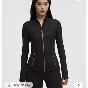 Lululemon Black Define Jacket with Gold Accents Nulu Size 2